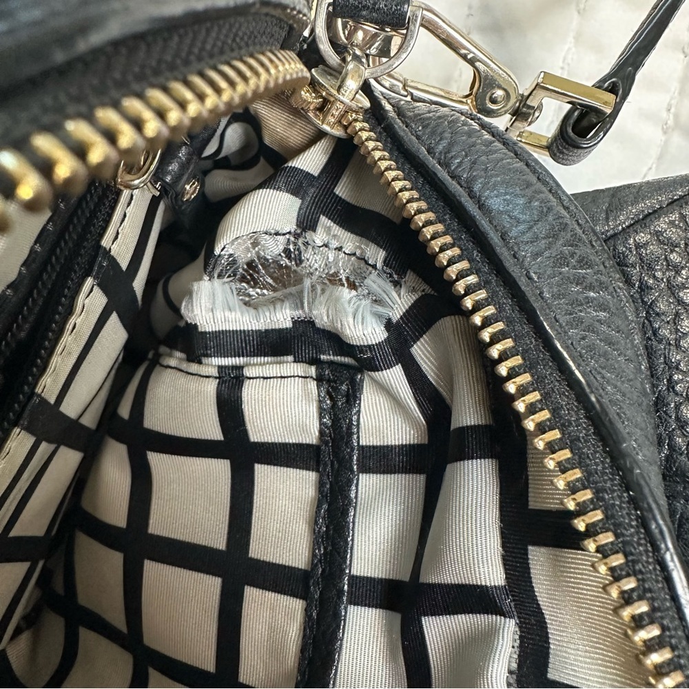 Kate Spade Black and Gold Pebbled Leather Crossbody Bag - Picture 12 of 12
